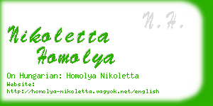 nikoletta homolya business card